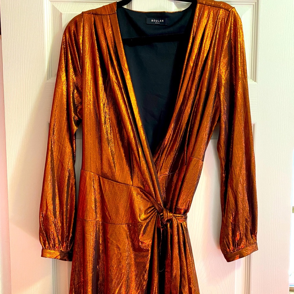 Copper wrap dress